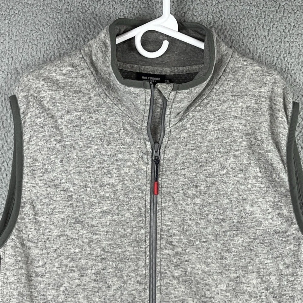 Holebrook Sweden Vest Men's XXL Heather Grey Wool Blend Full‎ Zip Zipped Pockets